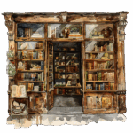 Sketch of bookstore windows